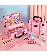 Children Makeup Cosmetics Pretend Playing Box Princess Make Up Girl Toy ... - $34.60