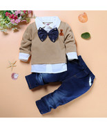 Baby Boys Clothing Autumn Winter Long Sleeve + Jeans Costume For Boys Set - $17.80 CAD