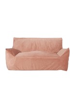 Fila Oversized Pink Velvet 2-Seater Bean Bag Chair with Armrests - €162,76 EUR
