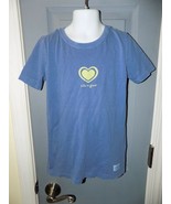 Life is Good Good Kids Blue Short Sleeve Heart Shirt Size 5/6 Girl&#39;s EUC - $22.80