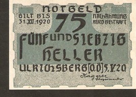 Austria ULRICHSBERG in Ober-Österreich 75 heller 1920 Austrian Notgeld - £2.31 GBP