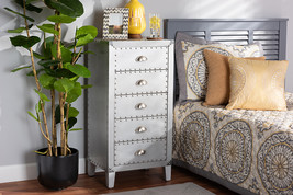 Gellert French Industrial Silver Metal 5-Drawer Accent Storage Cabinet - $5,499.90 MXN
