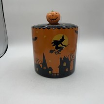 Hallmark Halloween Witch Owl Pumpkin Top Ceramic Cookie Jar  Treat Jar RARE - £35.61 GBP