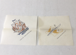 Italia SS Cristoforo Colombo ocean liner vintage paper napkin Italia navigazione - £14.77 GBP