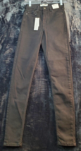 Topshop Jeans Womens Size 4 Black Denim Cotton Pockets Skinny Leg Flat Front - £19.76 GBP