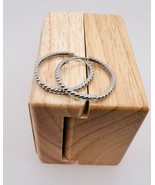 14K Real White Gold Twisted Rope Round Huggie Hoop Earrings 21mm - $309.03 CAD