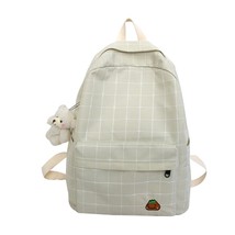 DCIMOR New Plaid canvas Women Backpack Female Exquisite embroidery schoolbag for - £28.31 GBP