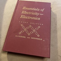 Essentials of Electricity-Electronics, Third Edition by Morris Slurzberg... - $19.79