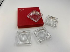 Set of 4 Baccarat Crystal Modern Squared Salt Dips Original Box - £119.74 GBP