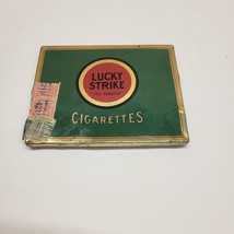 1920s-1930s LUCKY STRIKE Cigarettes Hinged With Tax Stamps ~ Tin ~ Empty - $19.59