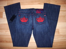 NWT Rock &amp; Republic ROCK THE CURE Kasandra Red Crown Jeans in Confession... - $100.31