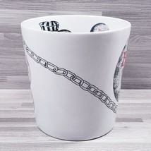Stir &quot;Ball &amp; Chain&quot; 18 oz. Coffee Mug Cup White Silver Red - £12.00 GBP