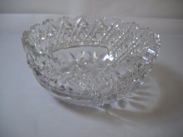 American Brilliant Cut Glass Bowl Leaf And Flower Pattern - £43.05 GBP