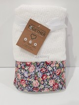 2pc Deborah Connolly Floral Roses Pink Lavender HAND Towels Set - $27.71