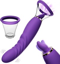 Clitoral Licking SuctionToy G spot Vibrator - Tongue Oral Vibrating Adult - £28.44 GBP