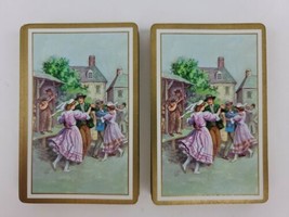 Vintage Congress 606 Playing Cards Gold Edges Couples Dancing in Street to Banjo - £26.77 GBP