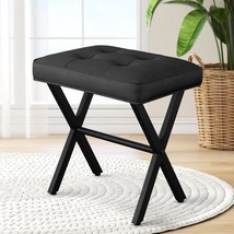 Vanity Stool Ottoman Stool Chair For Vanity Chair With Metal X Legs,, Black - $50.96