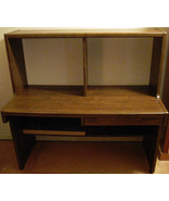 WOOD COMPUTER DESK TABLE BROWN with Drawer/Adjustable Shelves LOOKS NEW. NO WEAR - £159.87 GBP
