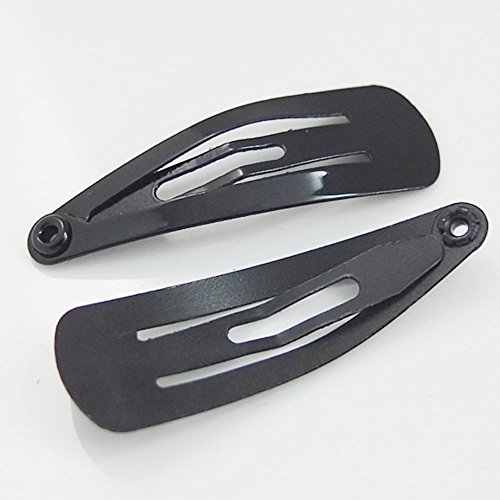 Bluemoona 100 PCS - 40mm 1 9/16" Snap Prong Clip Cross for Girl Hair Barrette Bo