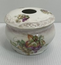 Floral Porcelain Vintage Hair Receiver Vanity Trinket Box No Chips 4” - $14.01