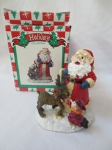 Holiday Collection World Bazaars Elf as Santa with Reindeer Figurine MIB - £7.86 GBP