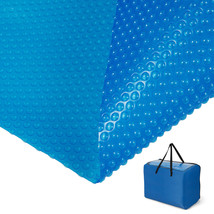 16x32 ft Rectangular Pool Solar Cover 12 Mil Heat Retaining Blanket w/Ca... - $235.99