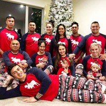 Elk pajamas family Xmas, matching moose Christmas pjs, Holidays family reindeer  - £26.65 GBP