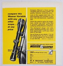 1968 Print Ad Weaver Model V9 Variable Rifle Scopes El Paso,Texas - £6.85 GBP