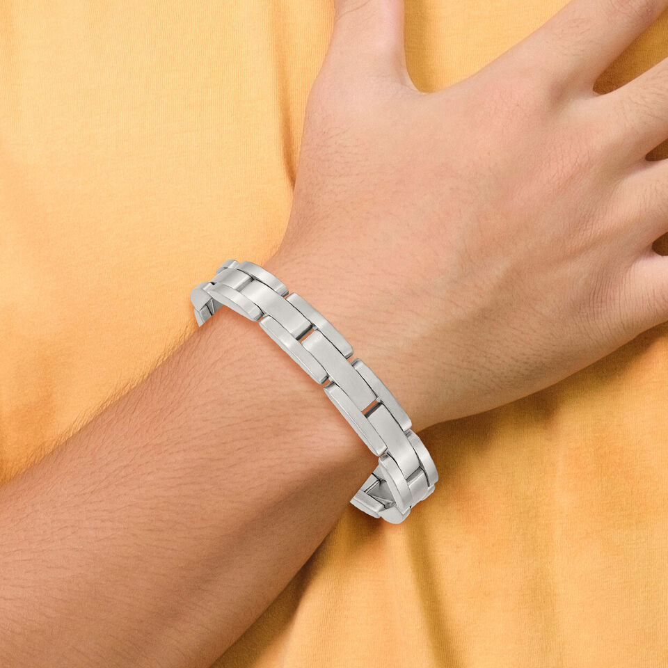 Chisel Stainless Steel Brushed 8 inch Link Bracelet SRB118 Item image 6