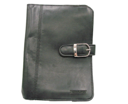 At-A-Glance Black Leather Planner Organizer Card Slots Notes Snap Close ... - $19.22