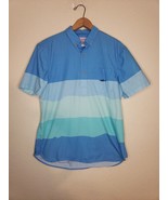 The Nutter by Chubbies Hawaiian Shirt Mens MEDIUM BLUE S/S COLOR BLOCK Shark - $19.56