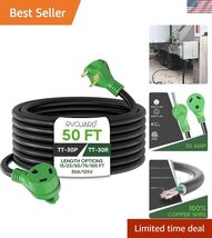 30 Amp 50 Foot RV Extension Cord, Heavy Duty 10/3 Gauge STW Cord with LE... - $99.04