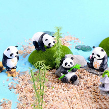 4pcs/set Panda Micro Landscape PVC Cake Accessories Doll Ornaments, Size: Small - £0.78 GBP