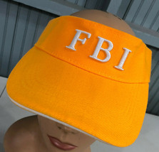 Yellow FBI Novelty Costume Adjustable Visor Baseball Hat Cap - £11.65 GBP
