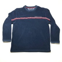 Vintage Tommy Hilfiger Jeans Fleece Sweatshirt Mens L Blue Long Sleeve F... - $18.69