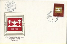 FDC 1970 Yugoslavia Montenegro Telegraph Anniversary Vintage Stamps - £4.02 GBP