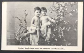 1910&#39;s Duffy&#39;s Apple Juice Macy&#39;s 2 Boys Cherub Angels Advertising Postcard - $10.39