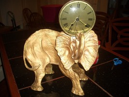 Large bronze STYLE Mantle Clock with an Elephant  HOME MADE ONLY ONE OF ... - £74.39 GBP