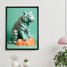 Chitran Frozen Form: Abstract Tiger Canvas Wall Prints, artistic designer decor  - £46.41 GBP