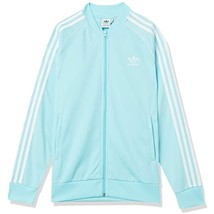 adidas Kids Unisex Superstar Track Jacket  FM5674 Aqua/White Size X-Large - $320.63 MXN
