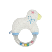 7&quot; Vintage Eden Baby Lamb / Sheep Ring W/ Balls Stuffed Animal Plush Toy - £37.20 GBP