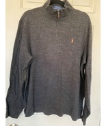 Polo Ralph Lauren NWT Pullover Sweater Men&#39;s Large Black Heather Quarter... - £43.80 GBP