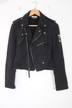 Ralph Lauren Rugby XS Black Cotton French Terry Moto Jacket - $32.30