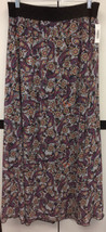 NEW LuLaRoe Large Black White Green Purple Orange Paisley Long Lined LUCY Skirt - $21.77