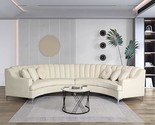 Velvet Curved Sofa Sectional, Cream - $4,451.99