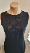 VERSACE Black Sleeveless Dress with Seaming Detail, Beading and Paillett... - $625.00