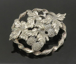 925 Sterling Silver - Vintage Antique Grape Vine Floral Twist Brooch Pin... - £100.02 GBP