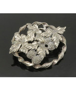 925 Sterling Silver - Vintage Antique Grape Vine Floral Twist Brooch Pin... - $175.37 CAD