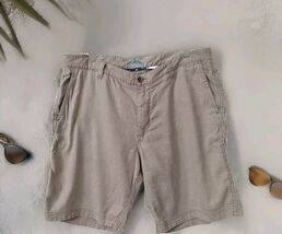 Tommy Bahama Shorts Size 38 Chino Beige Linen Blend Flat Front Men's Casual - $16.78