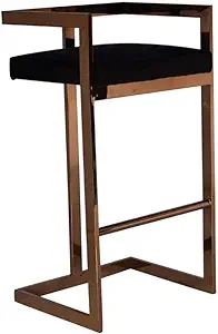 Aroldo Collection Modern Style Velvet Upholstered Bar Stool With Stainle... - $366.99